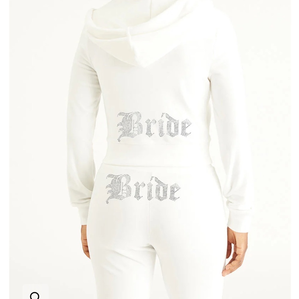 Juicy Couture White Rhinestone 'Bride' Hoodie & Jogger Set